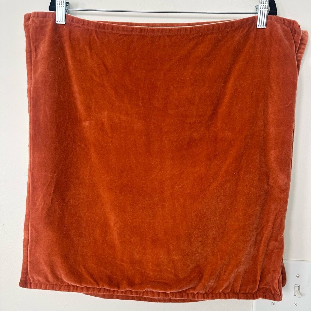 Threshold Crushed Velvet Rust Pillows Covers (2) 20”x20”